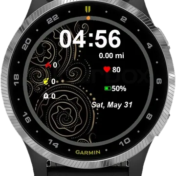 Golden Arabesque Garmin watch face preview
