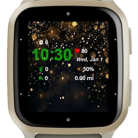 Golden Christmas Light Garmin watch face preview