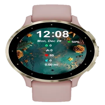 Golden Decorations Firs Garmin watch face preview