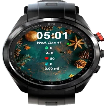 Golden Decorations Firs Garmin watch face preview