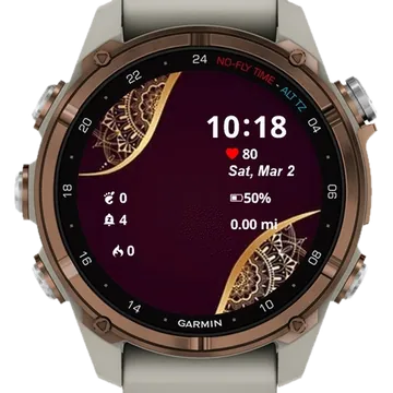 Golden Gradient Mandala Garmin watch face preview