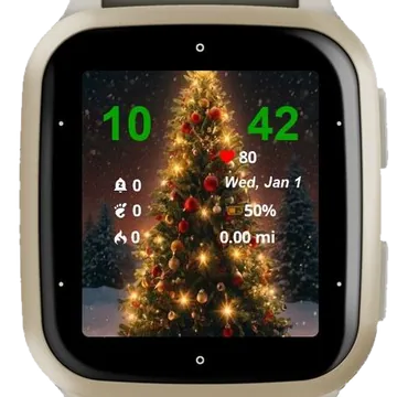 Golden Winter Tree Garmin watch face preview