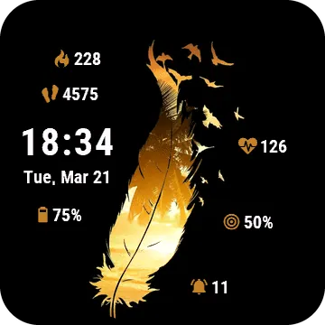 Goldenfeather Garmin watch face preview
