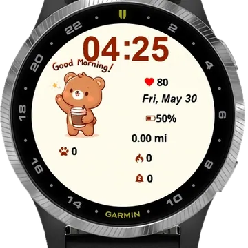 Good Morning Garmin watch face preview