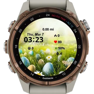 Grass Easter Eggs Garmin watch face preview
