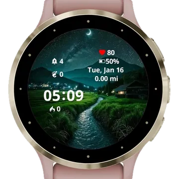 Grass green and river Garmin watch face preview