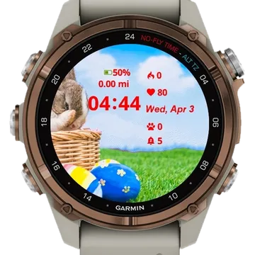 Grass Rabbit Easter Eggs Garmin watch face preview