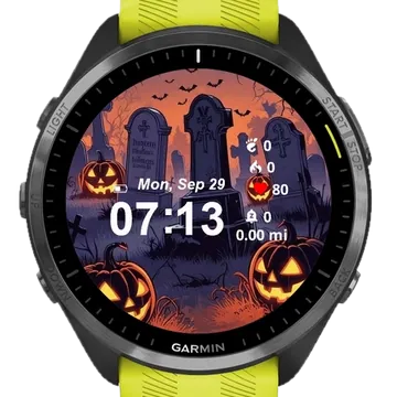 Graveyard Halloween Garmin watch face preview
