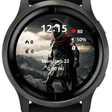Greek warrior Garmin watch face preview