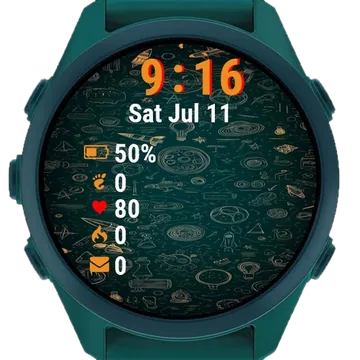 Green Background Lot Different Things Garmin watch face preview
