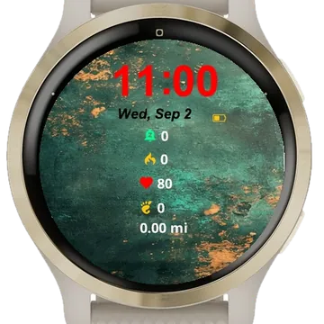 Green Brown Wall Rust Garmin watch face preview