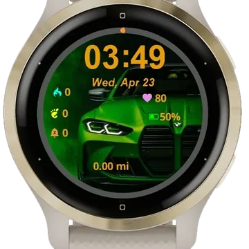 Green Car Garmin watch face preview