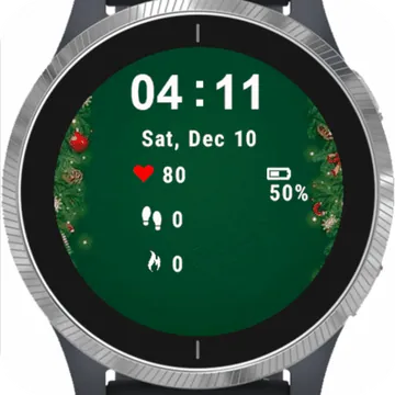 Green Christmas Candy Garmin watch face preview