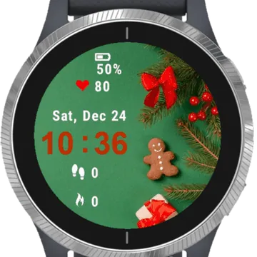 Green Christmas Tree Garmin watch face preview