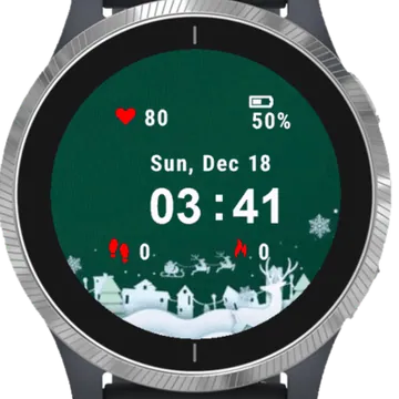 Green Christmas Garmin watch face preview