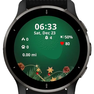 Green Creative Christmas Garmin watch face preview