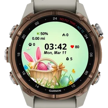 Green Easter Eggs Garmin watch face preview