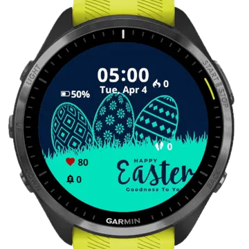 Green Easter Garmin watch face preview