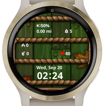 Green Fence Garmin watch face preview