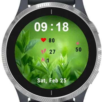 Green Field Garmin watch face preview