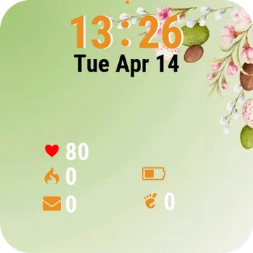 Green Flowers Leaves Garmin watch face preview