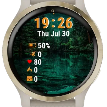 Green Forest Filled Trees Garmin watch face preview