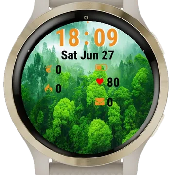 Green Forest Fog Garmin watch face preview