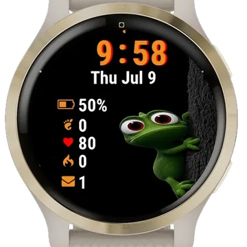 Green Frog Garmin watch face preview