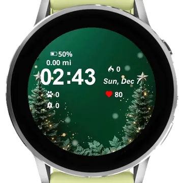 Green Gold Decorations Garmin watch face preview
