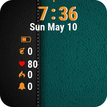 Green Leather Garmin watch face preview
