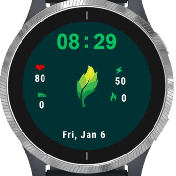 Green Leaves Garmin watch face preview