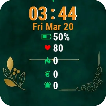 Green Leaves Garmin watch face preview