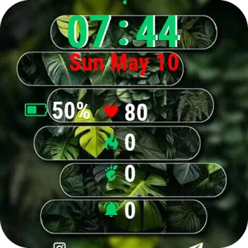 Green Leaves Landscape Garmin watch face preview