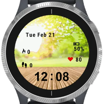 Green Nature Garmin watch face preview