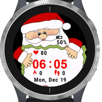 Green Portrait Claus Garmin watch face preview