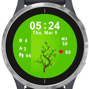 Green Tree Garmin watch face preview