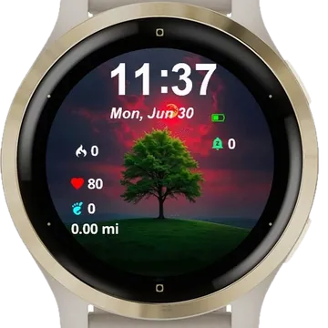 Green Tree Garmin watch face preview