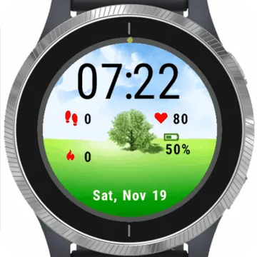 Green Tree Nature Garmin watch face preview