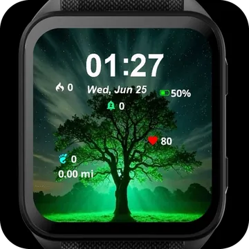 Green Tree Garmin watch face preview