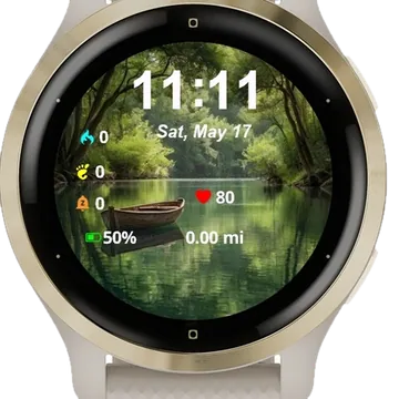 Green Trees Garmin watch face preview