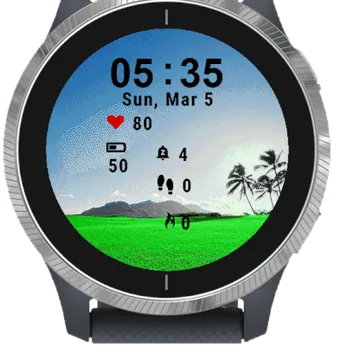 Green View Garmin watch face preview