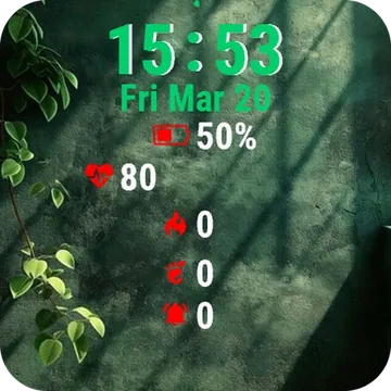 Green Wall Leaves Garmin watch face preview