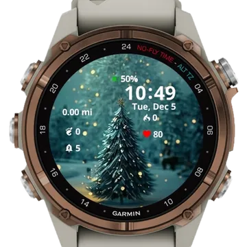 Green Winter Tree Garmin watch face preview