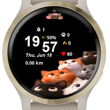 Group Cats Standing Garmin watch face preview