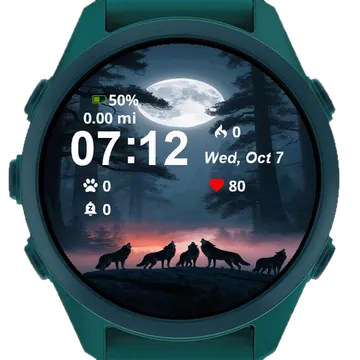 Group Wolfs Standing Top Rock Garmin watch face preview