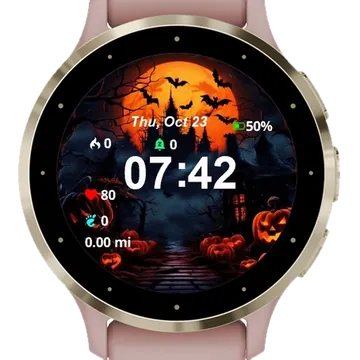 Halloween Automne Garmin watch face preview