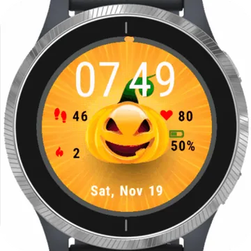 Halloween Background Pumpkin Garmin watch face preview