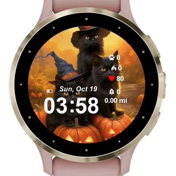 Halloween Cat Garmin watch face preview