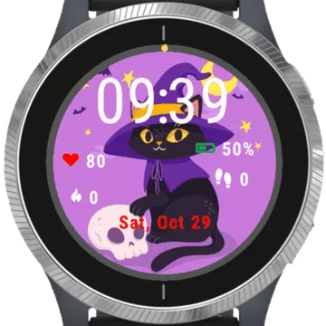 Halloween Cat Garmin watch face preview