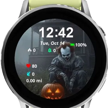 Halloween Clown Garmin watch face preview